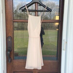 Lulu’s letter of love backless skater dress in nude! ‎ size S. NWT